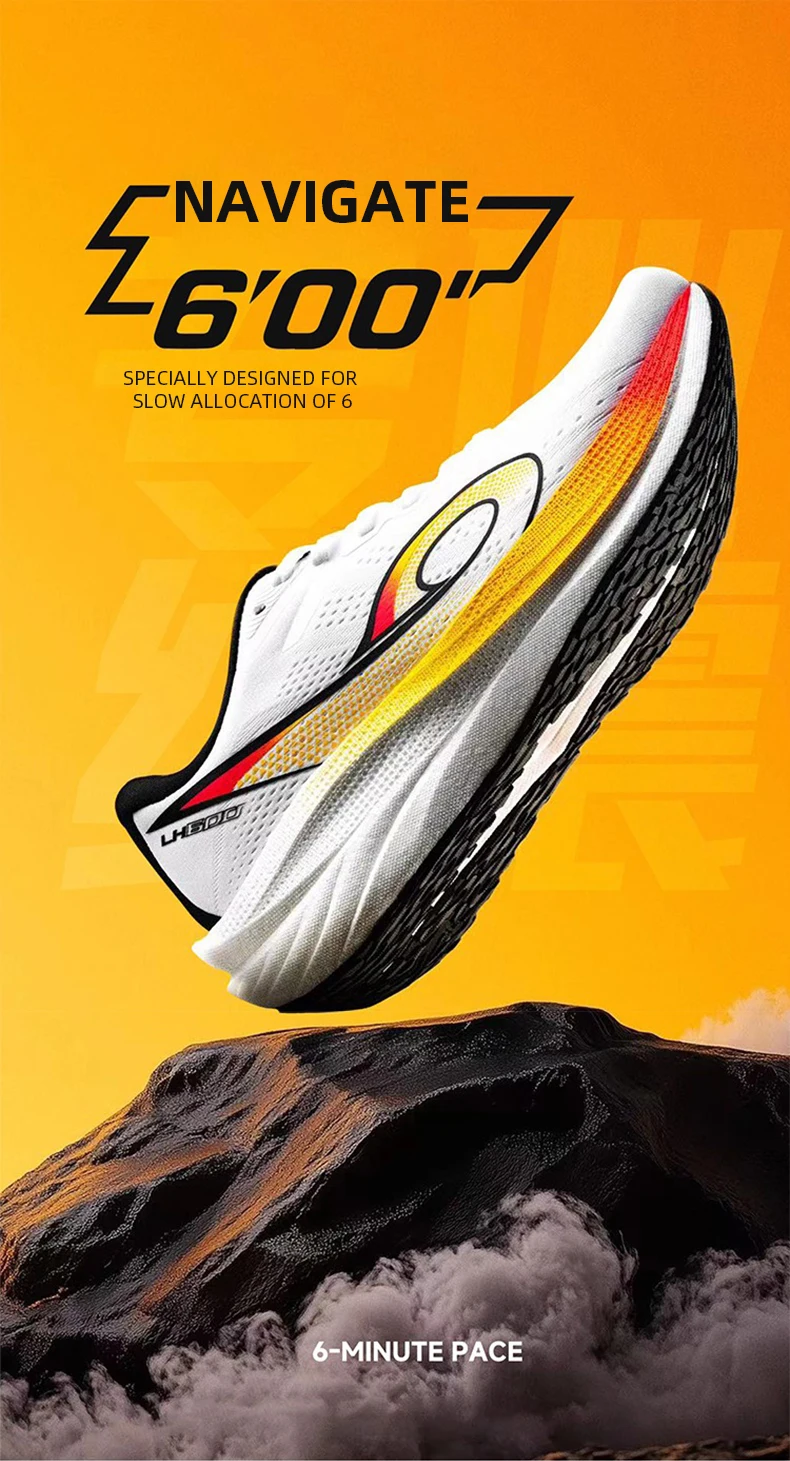 QIAODAN LH600 Running Shoes Man 2025 Cushion Breathable Lightweight Sneakers Thick-soled Anti-slip Training Shoes QXB023253213R