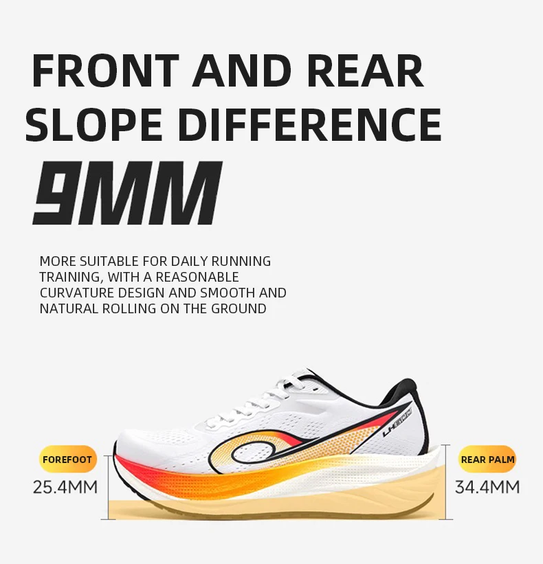 QIAODAN LH600 Running Shoes Man 2025 Cushion Breathable Lightweight Sneakers Thick-soled Anti-slip Training Shoes QXB023253213R
