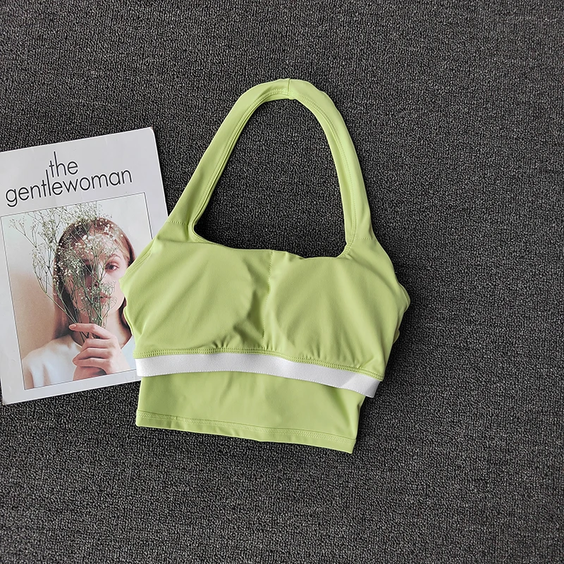 Halter Neck Sports Vest Chest Pads Shockproof Gathering Quick-Drying Fitness Yoga Top Beautiful Back Design Women's Underwe