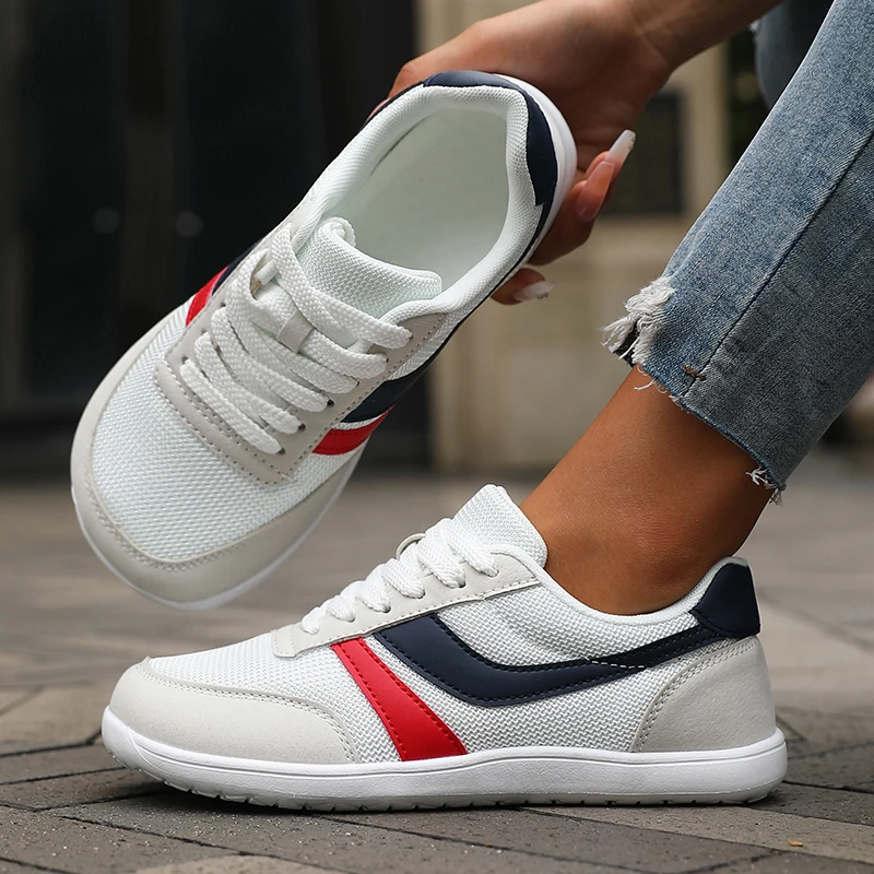 Women's Wide Toe Shoes Sneakers Barefoot Casual Wide Last Fashionable Canvas Black Flat Board Shoes Breathable Mesh Men's Shoes
