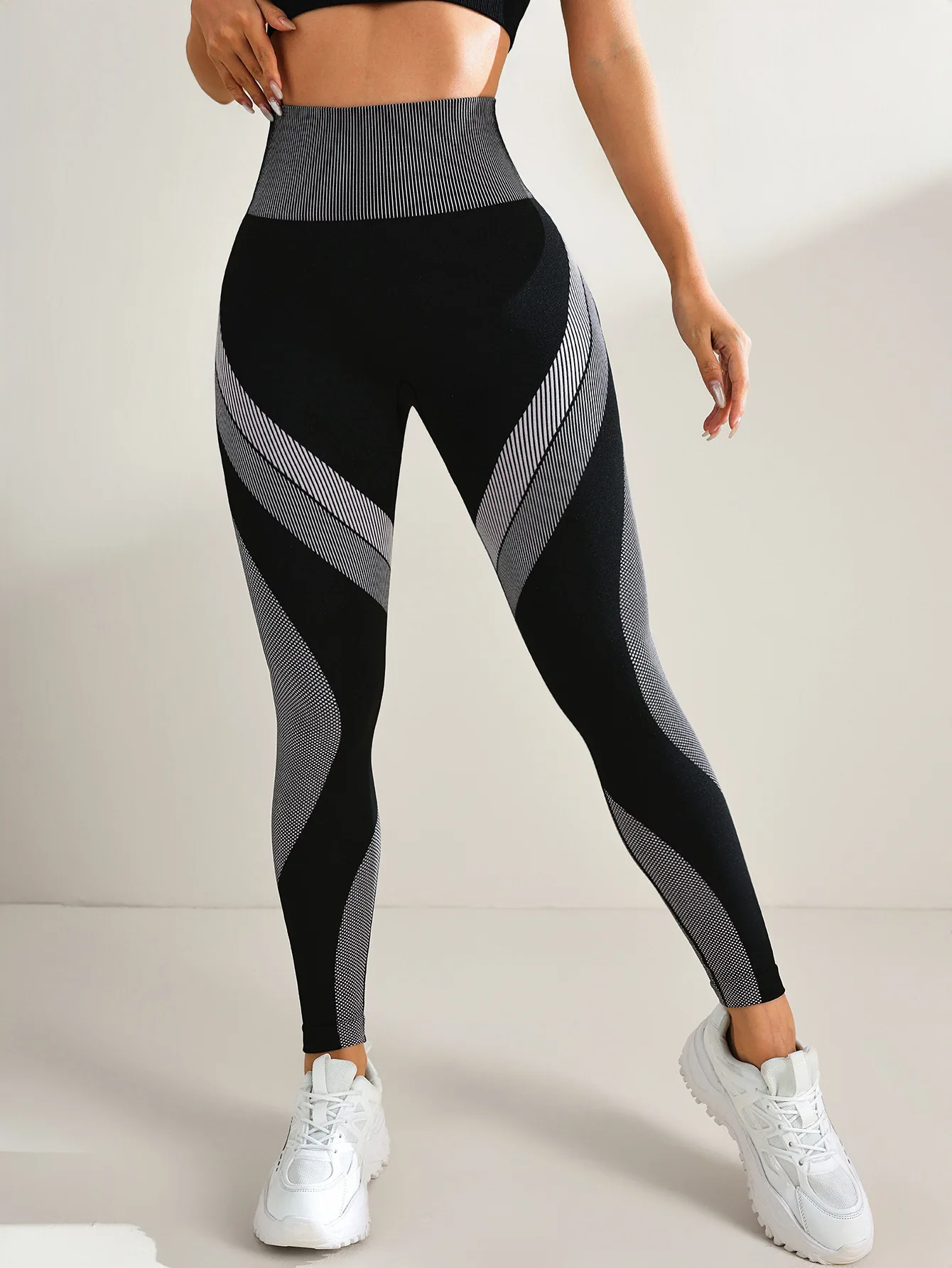 Women's Seamless Yoga Leggings Color Block High Waisted Soft&Stretchy Breathable Scrunch Butt Lifting Gym Sports Workout Pants