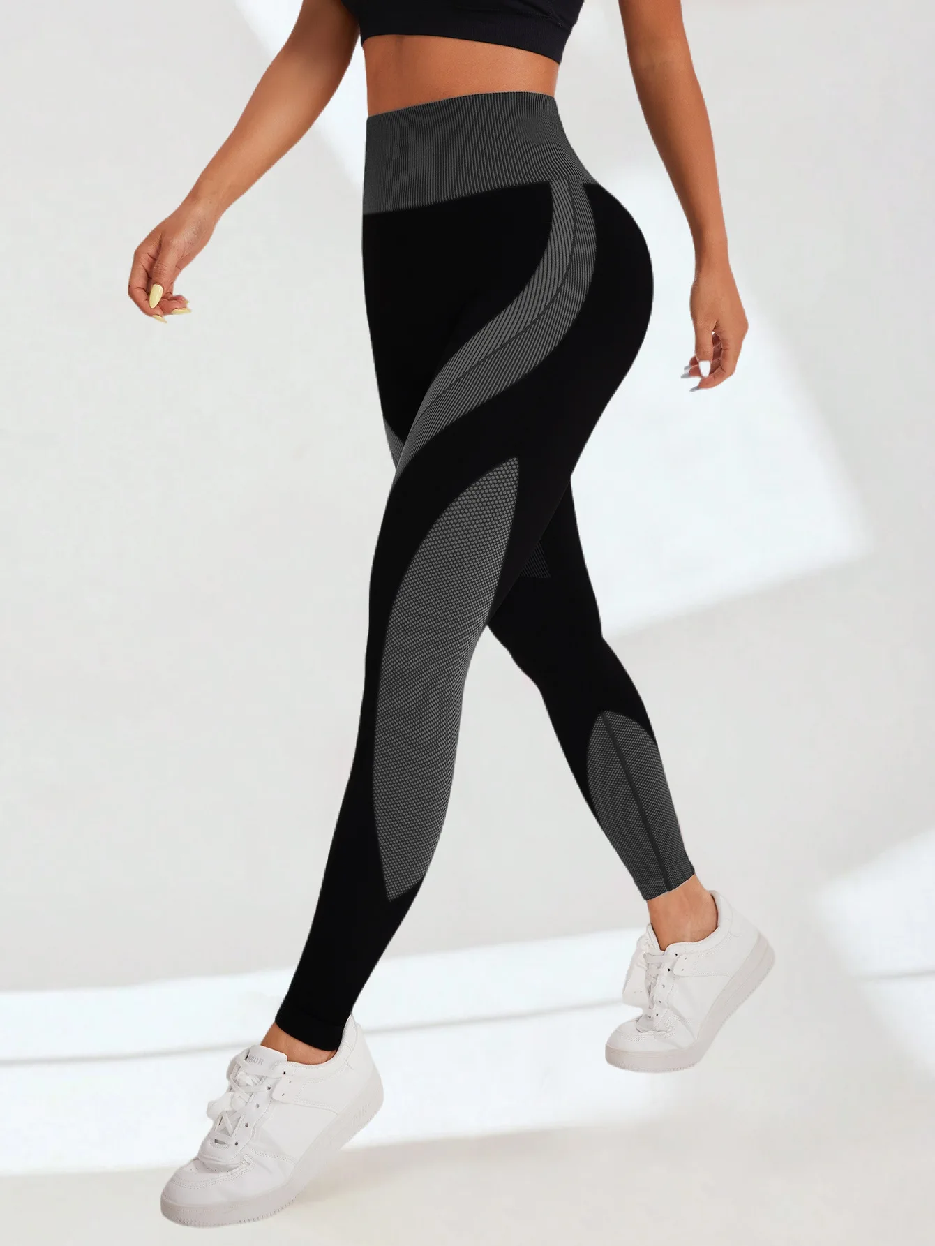 Women's Seamless Yoga Leggings Color Block High Waisted Soft&Stretchy Breathable Scrunch Butt Lifting Gym Sports Workout Pants