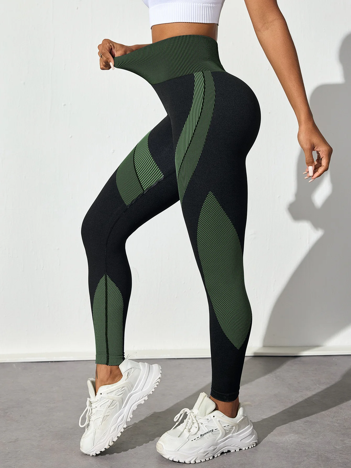 Women's Seamless Yoga Leggings Color Block High Waisted Soft&Stretchy Breathable Scrunch Butt Lifting Gym Sports Workout Pants