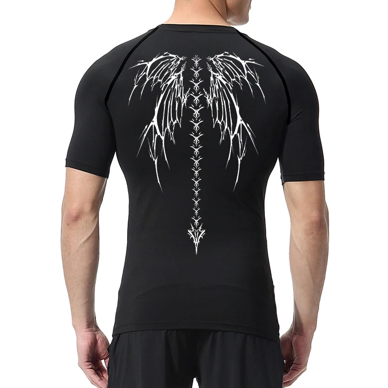 Graphic Compression Shirts for Men Short Sleeve Rash Guard Gym Workout Tshirt Tees Athletic Quick Dry Baselayer Undershirts Tops