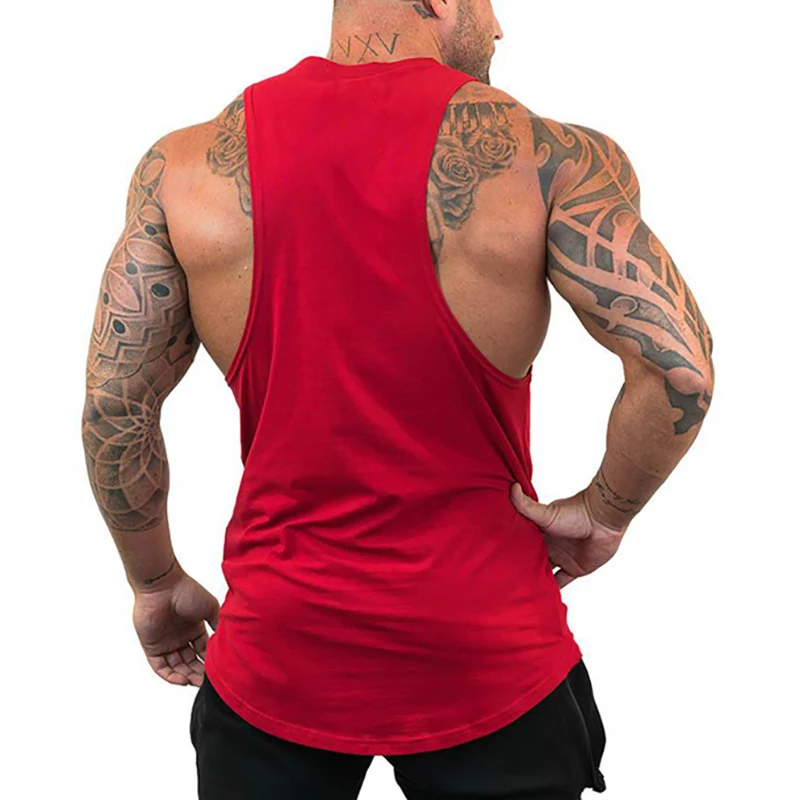 Mens Bodybuilding Tank Tops Casual Sleeveless Fitness Muscle Shirt Gym Sport Vests Summer Cotton Breathable Cool Loose Clothing