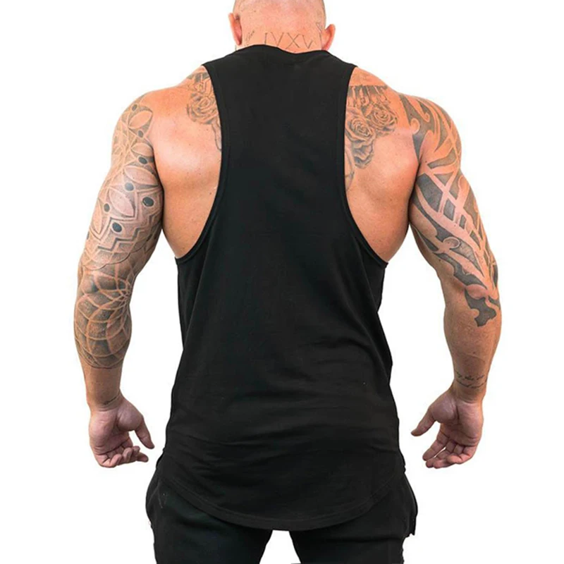Mens Bodybuilding Tank Tops Casual Sleeveless Fitness Muscle Shirt Gym Sport Vests Summer Cotton Breathable Cool Loose Clothing