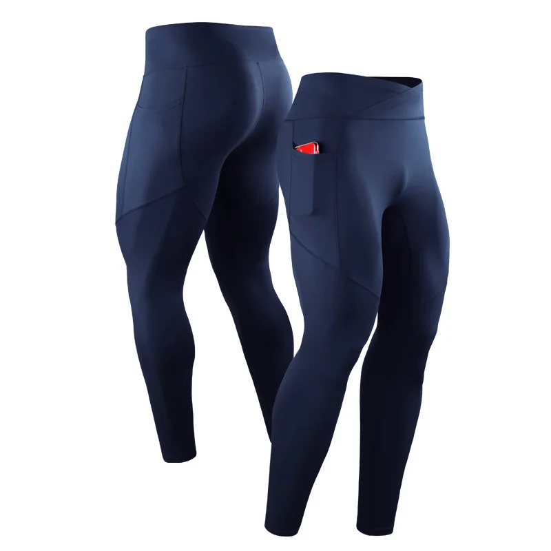 Summer Spring Autumn Men Running Tights GYM Pocket Pants Male Basketball Football Soccer Fitness Exercise Sport Long Leggings 24