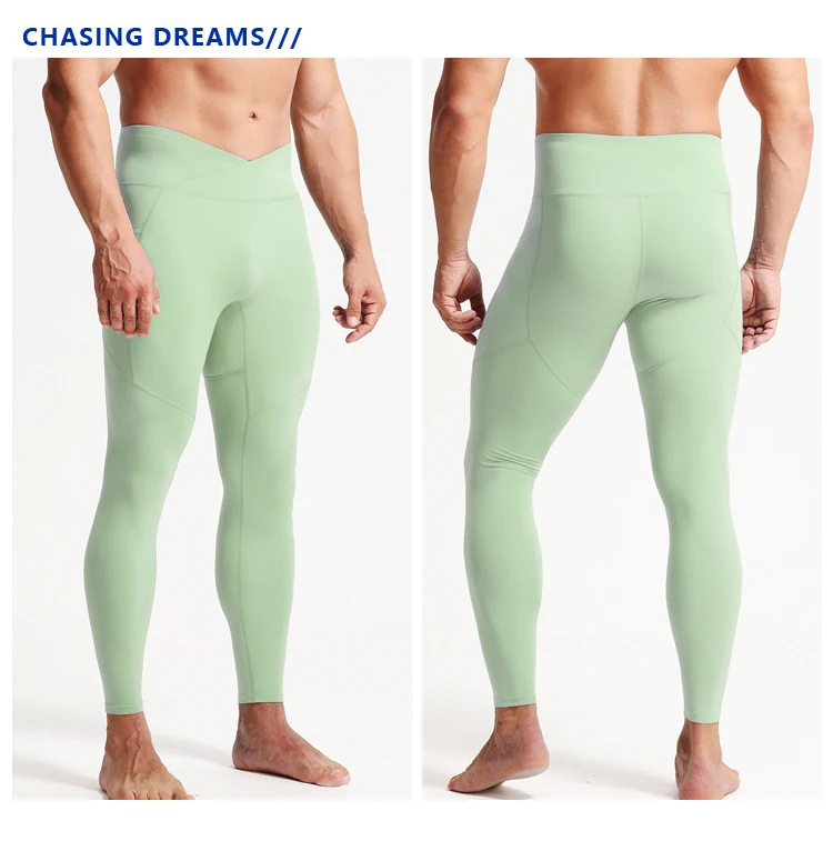 Summer Spring Autumn Men Running Tights GYM Pocket Pants Male Basketball Football Soccer Fitness Exercise Sport Long Leggings 24