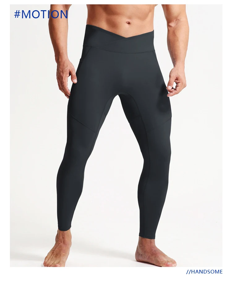 Summer Spring Autumn Men Running Tights GYM Pocket Pants Male Basketball Football Soccer Fitness Exercise Sport Long Leggings 24
