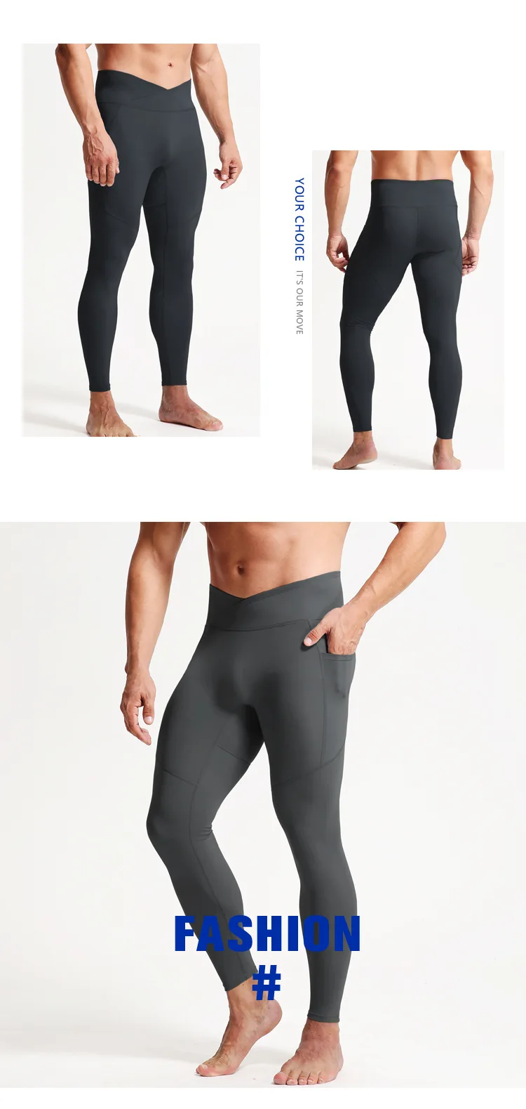 Summer Spring Autumn Men Running Tights GYM Pocket Pants Male Basketball Football Soccer Fitness Exercise Sport Long Leggings 24