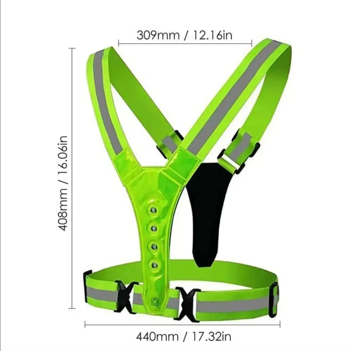 Adjustable LED Running & Cycling Safety Vest for Men and Women Night Security Sports Gear