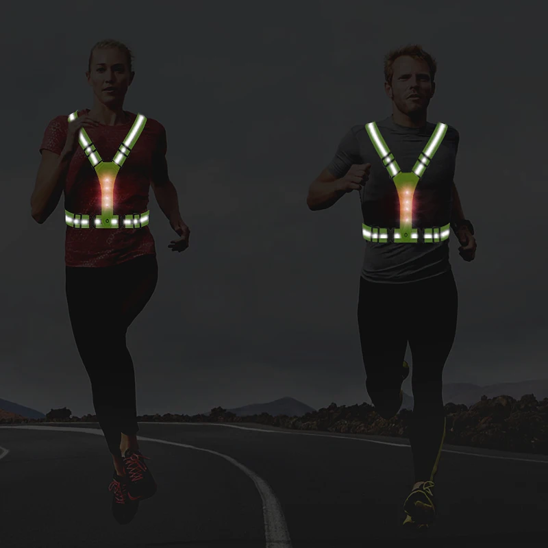 Adjustable LED Running & Cycling Safety Vest for Men and Women Night Security Sports Gear