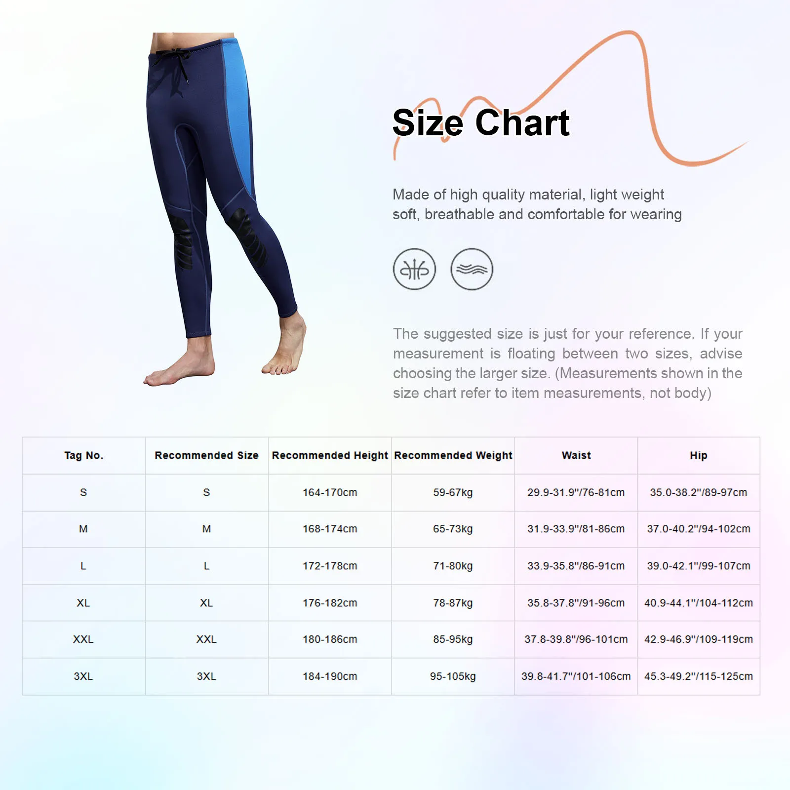 Mens Swim Pants 3mm Neoprene Wetsuit Pants Drawstring Color Block Rash Guard Leggings Beach Swimming Snorkeling Surfing Diving
