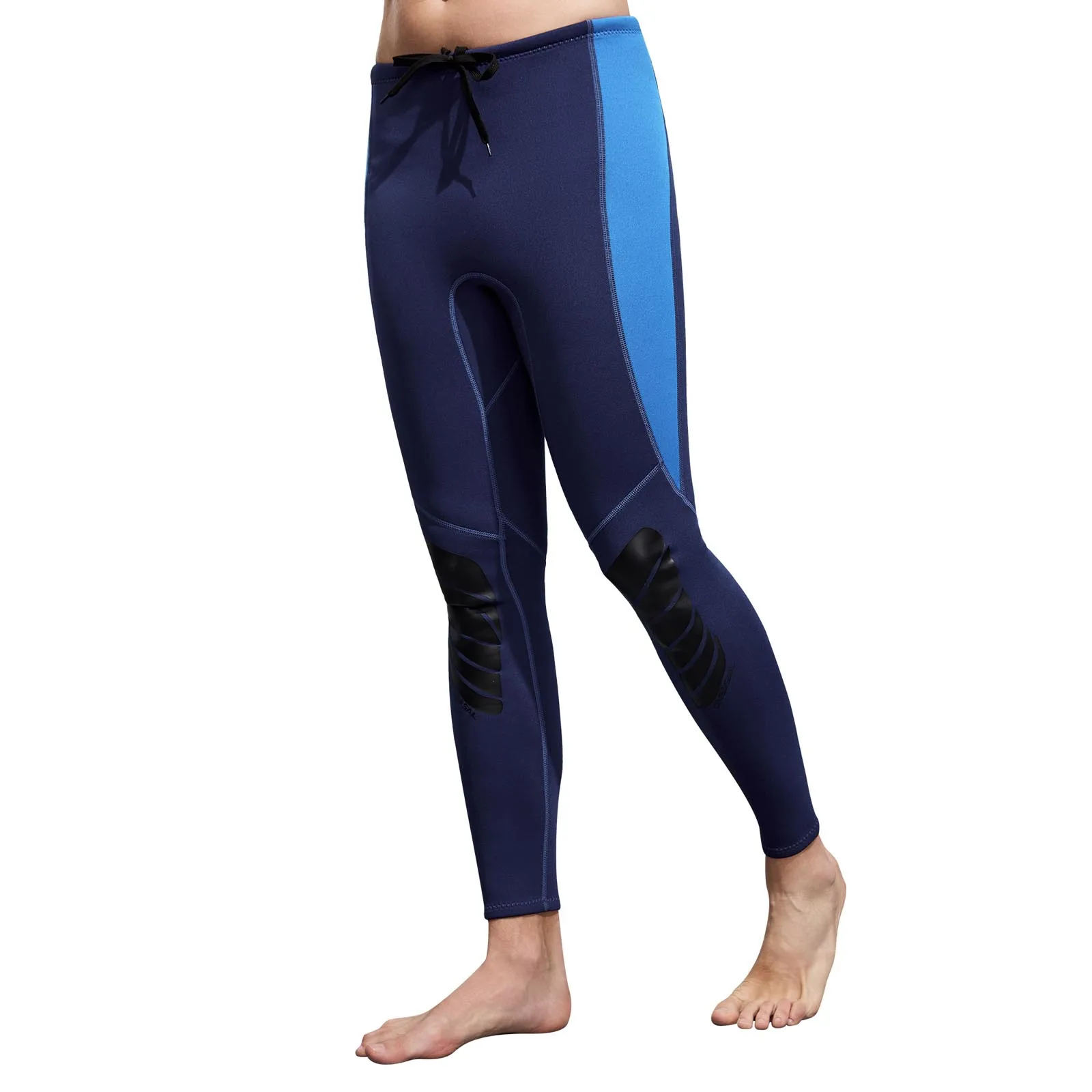 Mens Swim Pants 3mm Neoprene Wetsuit Pants Drawstring Color Block Rash Guard Leggings Beach Swimming Snorkeling Surfing Diving