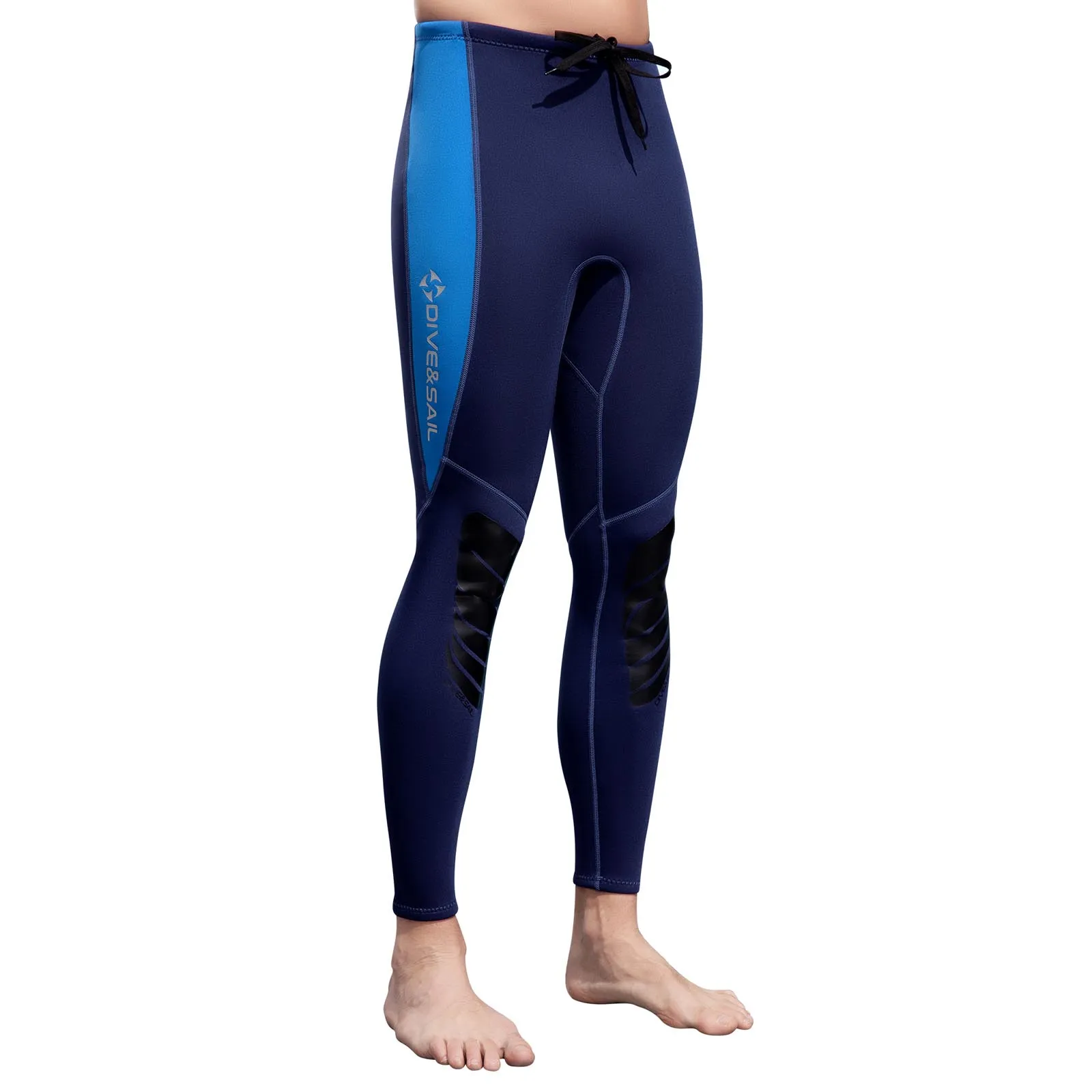 Mens Swim Pants 3mm Neoprene Wetsuit Pants Drawstring Color Block Rash Guard Leggings Beach Swimming Snorkeling Surfing Diving