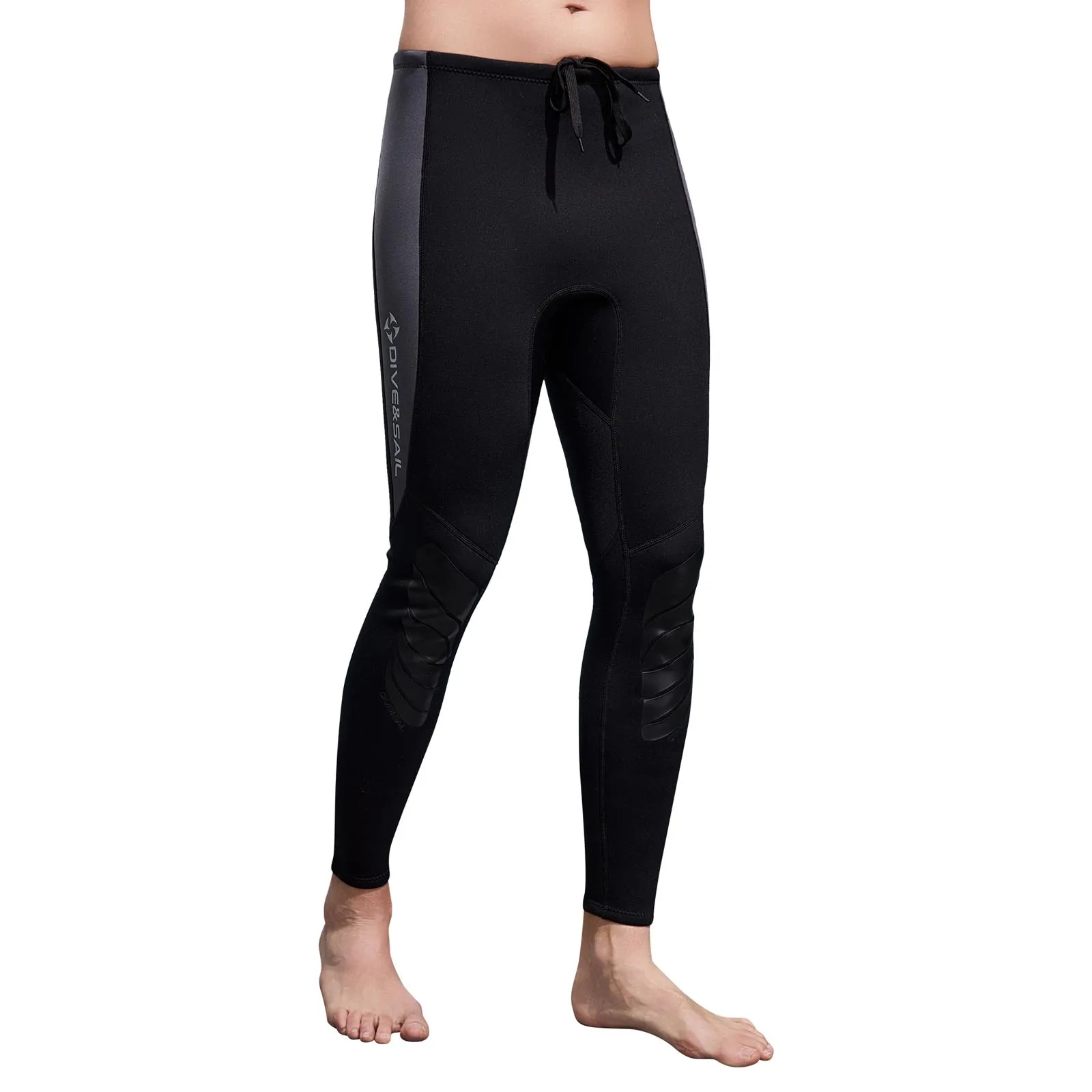 Mens Swim Pants 3mm Neoprene Wetsuit Pants Drawstring Color Block Rash Guard Leggings Beach Swimming Snorkeling Surfing Diving