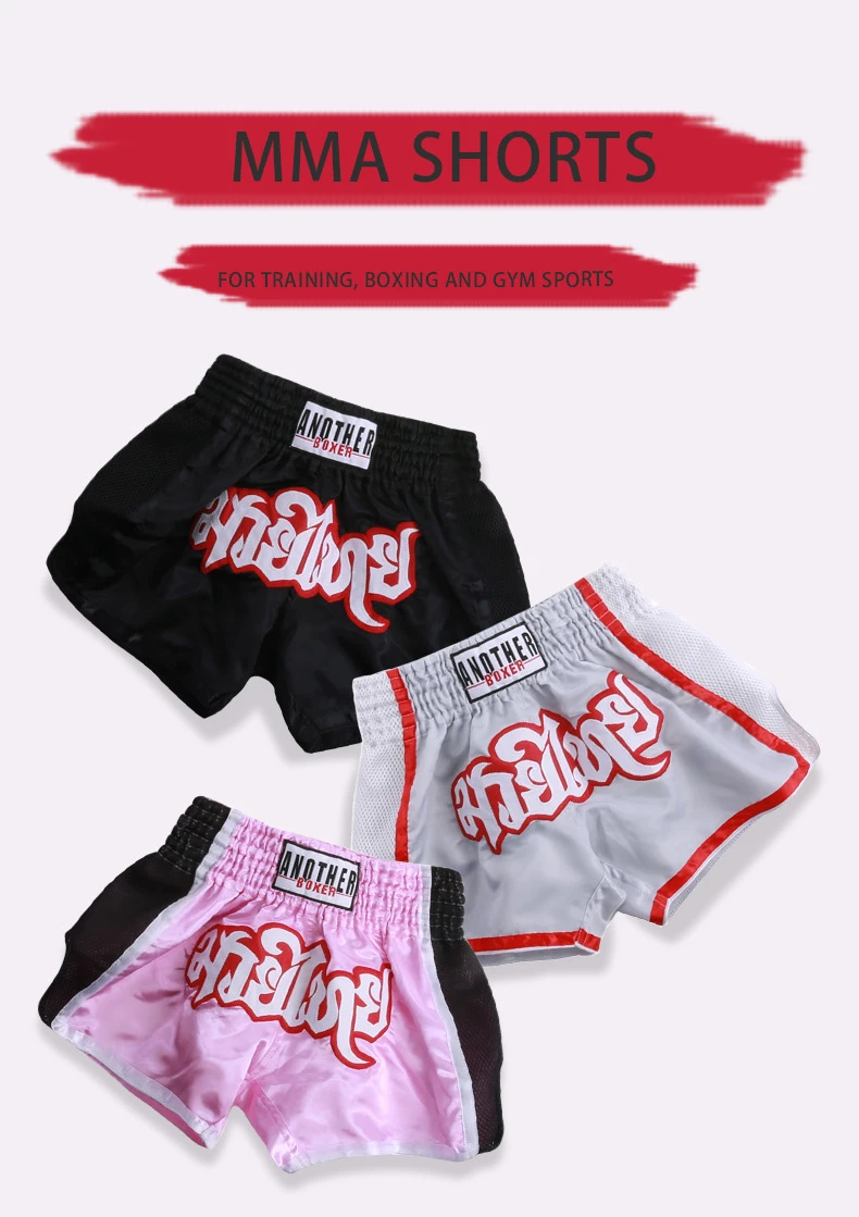 MMA Shorts for Kids & Adults, Muay Thai Shorts Boxing, Embroidered, Martial Arts Clothing for Muay Thai and Taekwondo Training