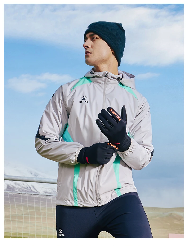 KELME sports windbreaker men's waterproof hooded woven jacket outdoor running windproof waterproof jacket