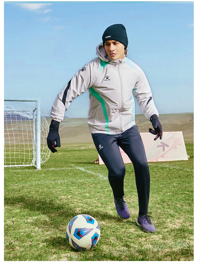 KELME sports windbreaker men's waterproof hooded woven jacket outdoor running windproof waterproof jacket