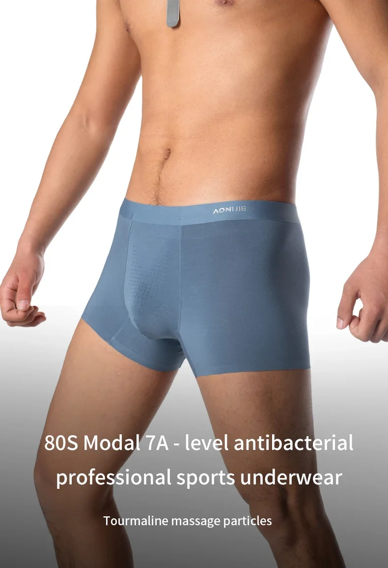 AONIJIE 3 Packs E7009 Men's Sports Briefs Antibacterial and Anti-friction Boxer Briefs Suitable for Marathon Fitness Running