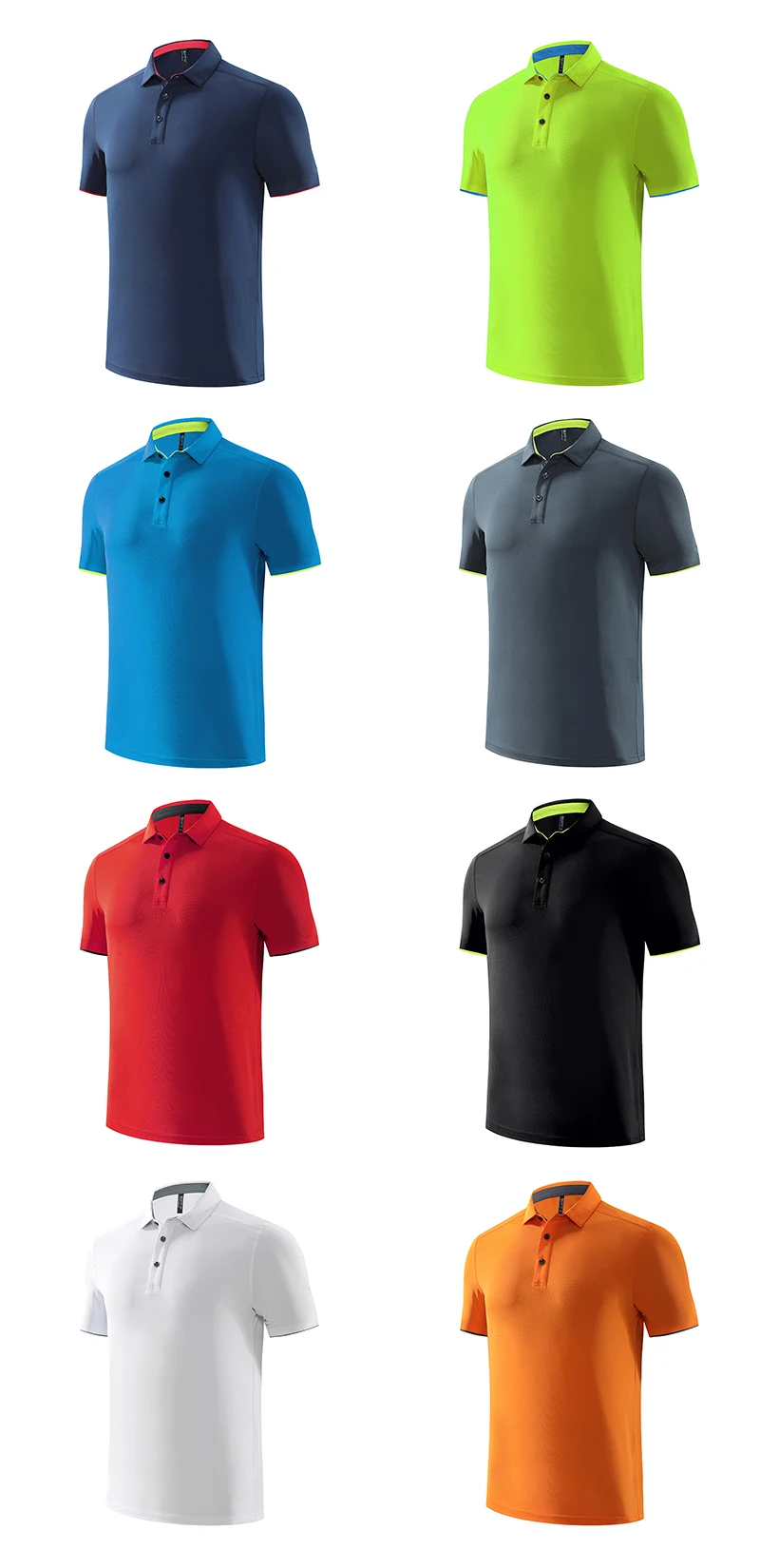 Quick Dry Men's Sports Polo Shirt Golf Wear Summer Gym Fitness Training Clothing Comfortable Breathable Shirts