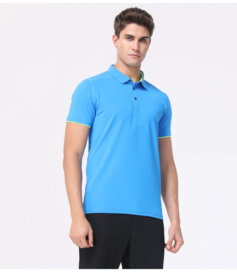 Quick Dry Men's Sports Polo Shirt Golf Wear Summer Gym Fitness Training Clothing Comfortable Breathable Shirts