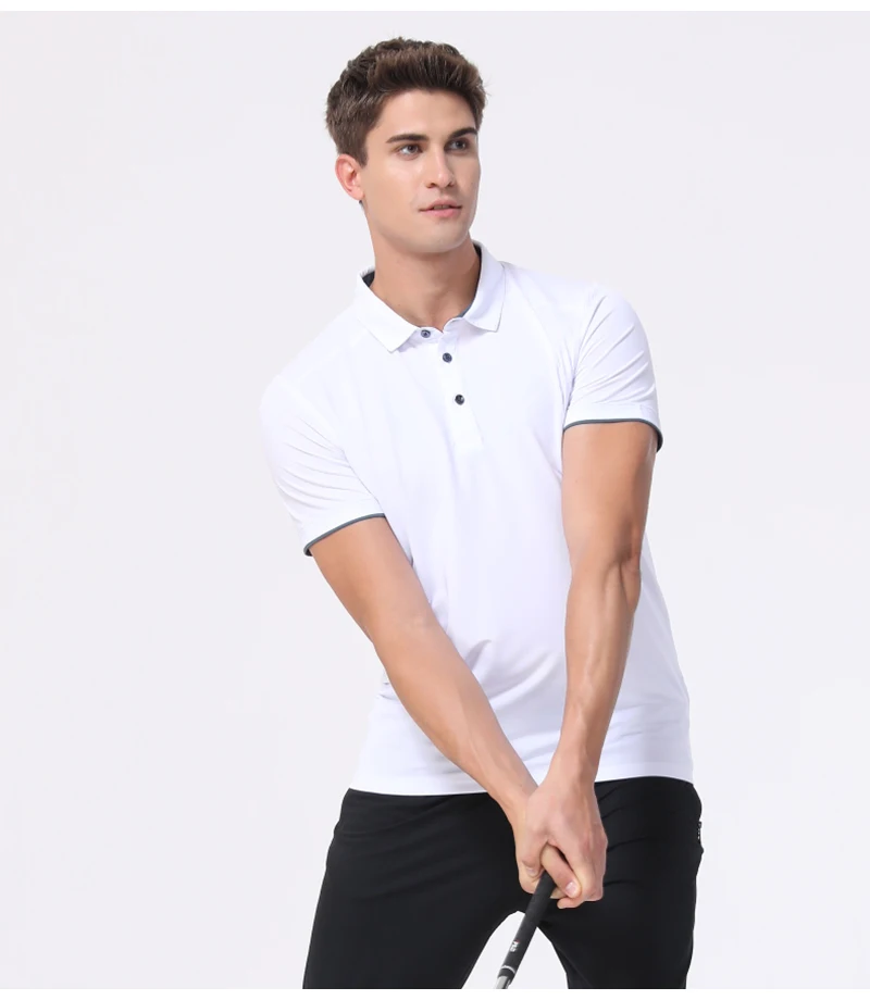 Quick Dry Men's Sports Polo Shirt Golf Wear Summer Gym Fitness Training Clothing Comfortable Breathable Shirts