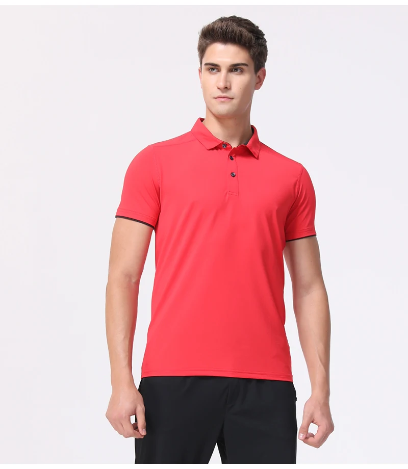 Quick Dry Men's Sports Polo Shirt Golf Wear Summer Gym Fitness Training Clothing Comfortable Breathable Shirts