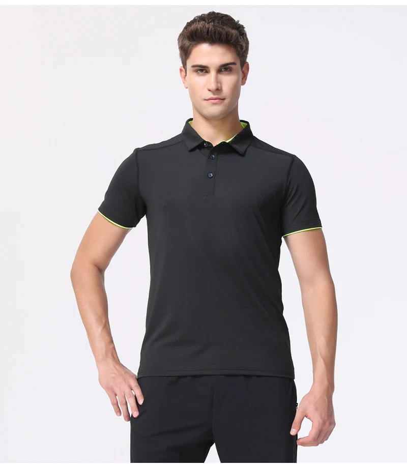 Quick Dry Men's Sports Polo Shirt Golf Wear Summer Gym Fitness Training Clothing Comfortable Breathable Shirts