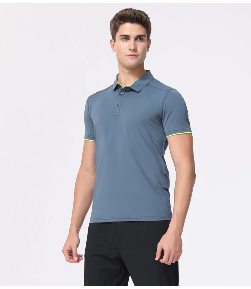 Quick Dry Men's Sports Polo Shirt Golf Wear Summer Gym Fitness Training Clothing Comfortable Breathable Shirts
