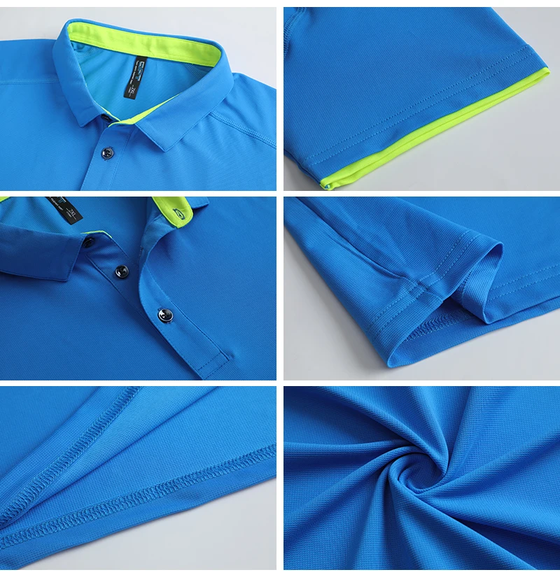 Quick Dry Men's Sports Polo Shirt Golf Wear Summer Gym Fitness Training Clothing Comfortable Breathable Shirts