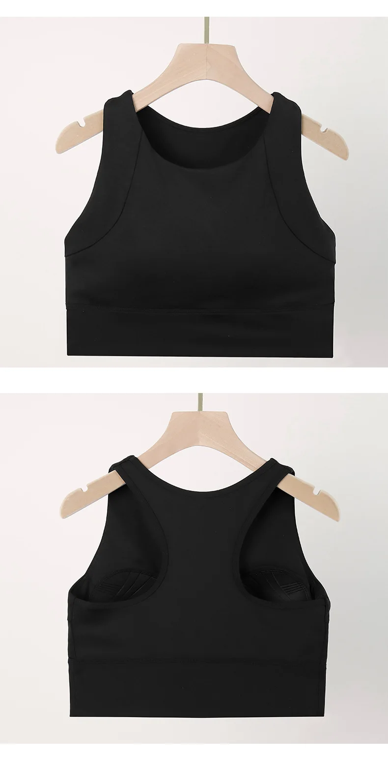 High Strength Anti-shock Sports Crop Tops Women Built-in Pads Yoga Vest High Impact Fitness Running Gym Bras