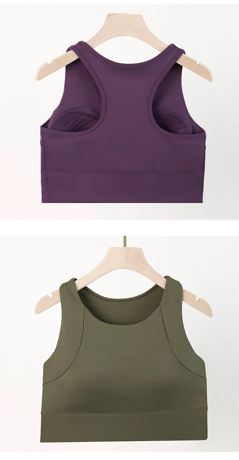 High Strength Anti-shock Sports Crop Tops Women Built-in Pads Yoga Vest High Impact Fitness Running Gym Bras