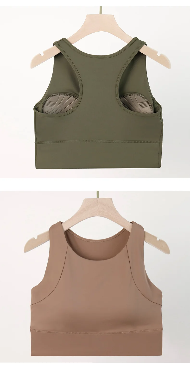 High Strength Anti-shock Sports Crop Tops Women Built-in Pads Yoga Vest High Impact Fitness Running Gym Bras