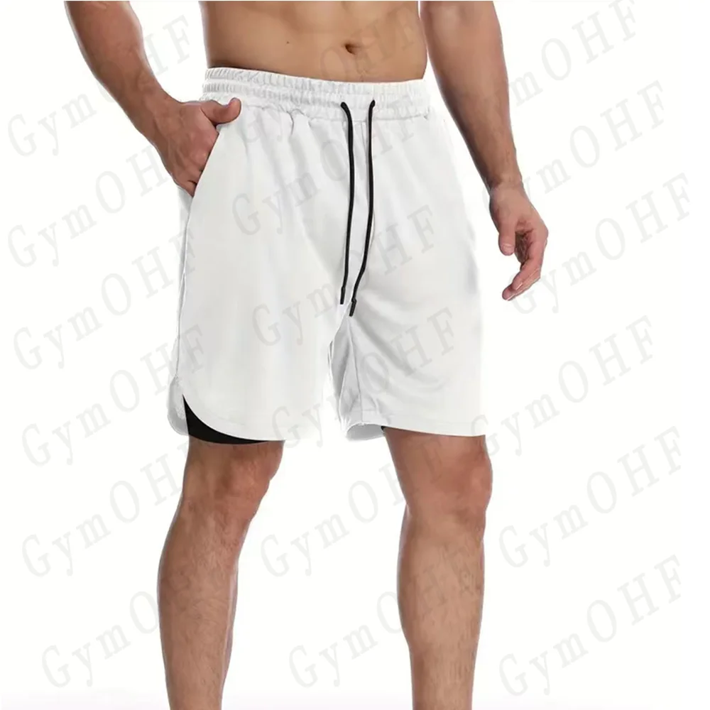 Men's Sports Shorts With Solid Color High Elasticity Breathable Sweat Absorption Heat Dissipation Running Bodybuilding Leggings