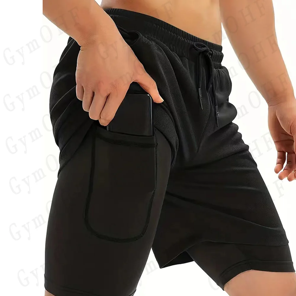 Men's Sports Shorts With Solid Color High Elasticity Breathable Sweat Absorption Heat Dissipation Running Bodybuilding Leggings