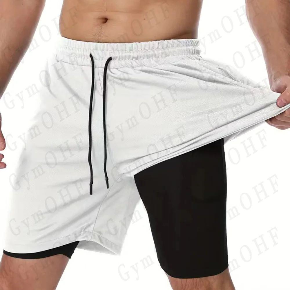Men's Sports Shorts With Solid Color High Elasticity Breathable Sweat Absorption Heat Dissipation Running Bodybuilding Leggings