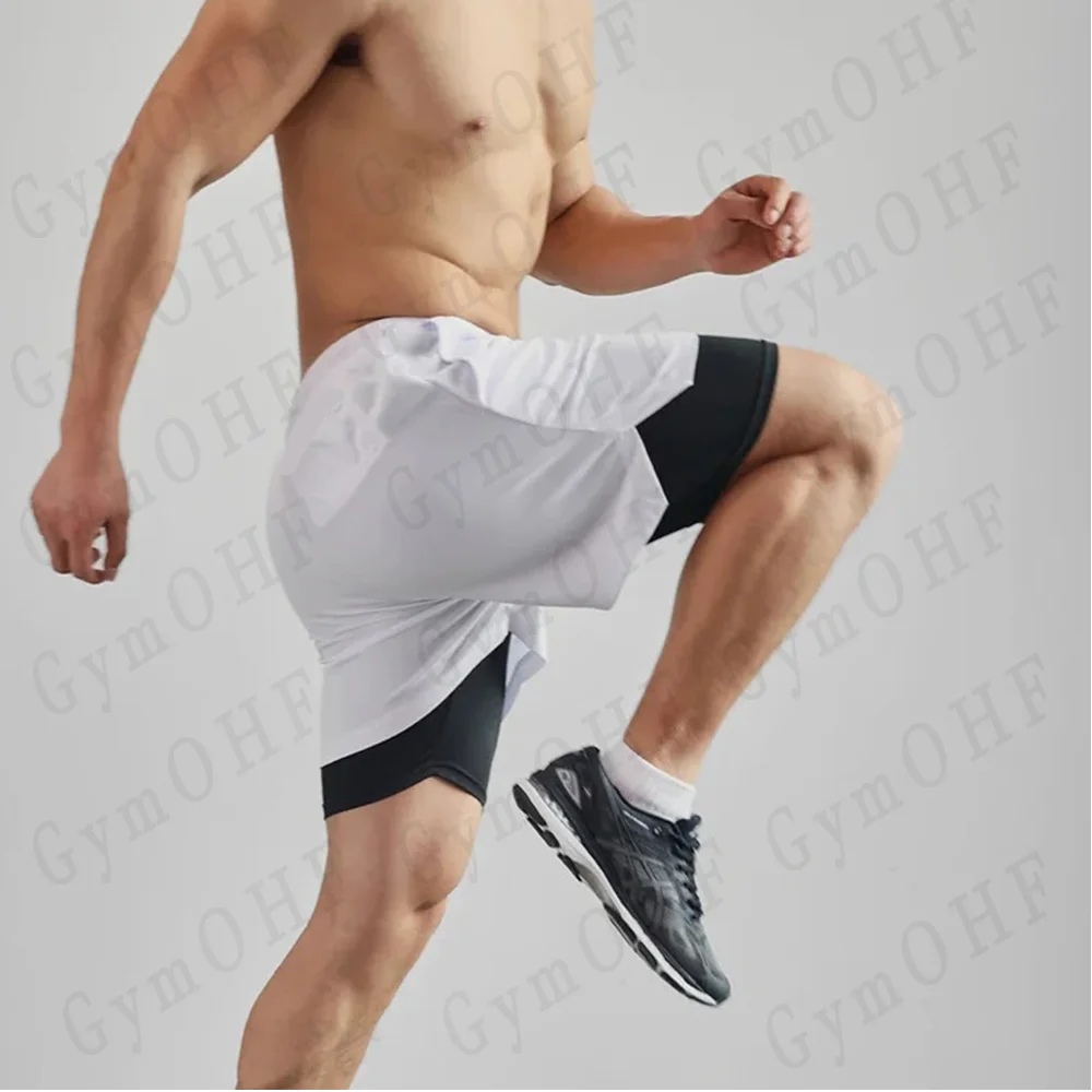 Men's Sports Shorts With Solid Color High Elasticity Breathable Sweat Absorption Heat Dissipation Running Bodybuilding Leggings