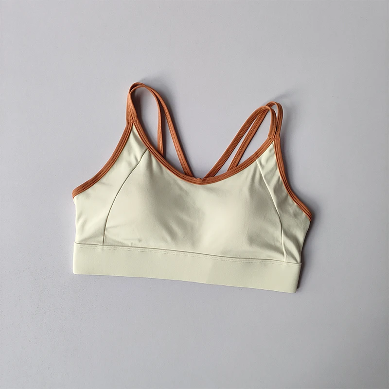 Contrasting Sports Underwear High-intensity Fitness Running Shock-proof Bra Integrated Style Anti-sagging Vest Fitness Bra