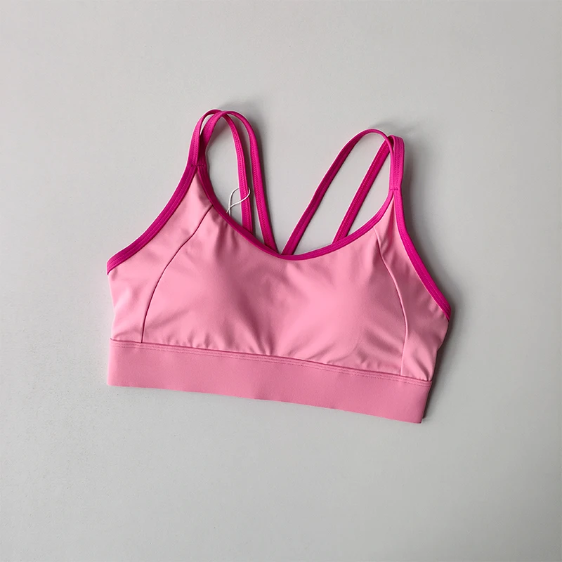Contrasting Sports Underwear High-intensity Fitness Running Shock-proof Bra Integrated Style Anti-sagging Vest Fitness Bra