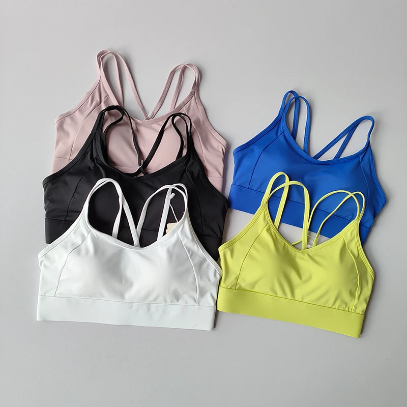 Contrasting Sports Underwear High-intensity Fitness Running Shock-proof Bra Integrated Style Anti-sagging Vest Fitness Bra