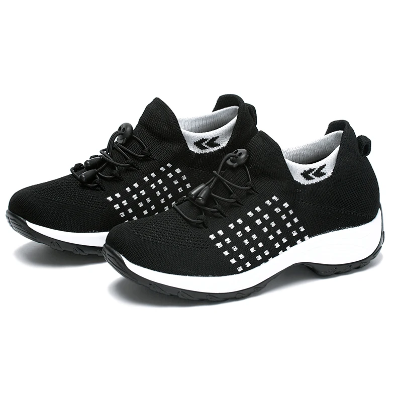 Women Walking Shoes Breathable Fly Weaving Sneakers Non Slip Casual Shoes 7 Color Size 35-45