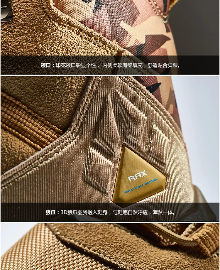 RAX Winter Hiking Boots Men Waterproof Breathable Outdoor Sports Sneakers for Men Trekking Boots Mountain Trekking Shoes Bigsize