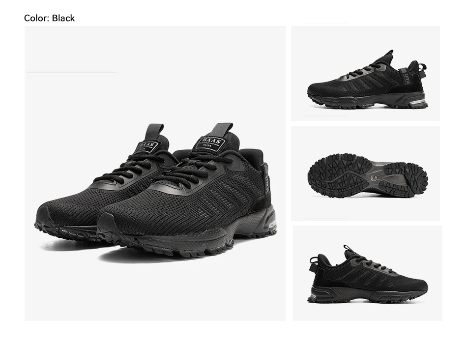 Baasploa Men Sneakers Outdoor Casual Lightweight Breathable Tennis Shoes Male Fashion Designer Mesh Professional Running Shoes