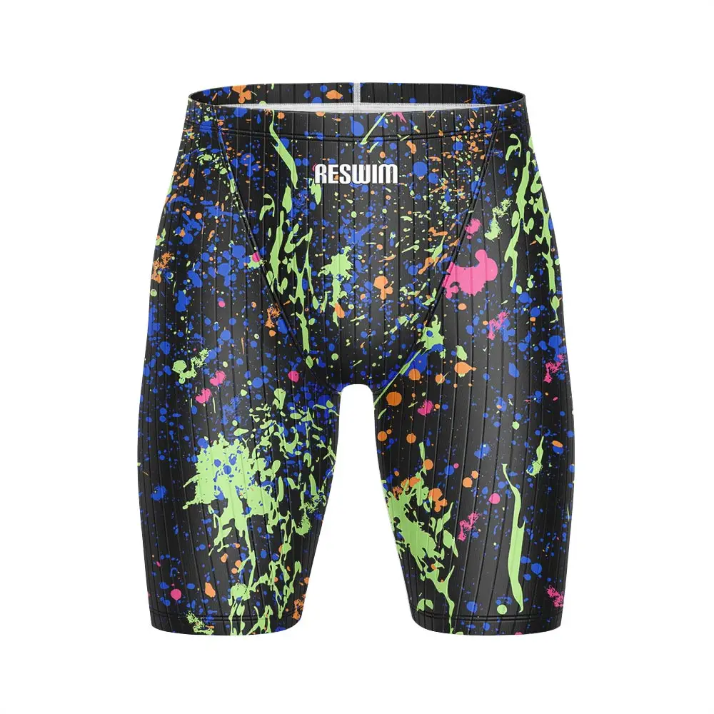 Summer Men's Pro Swim Jammer Athletic Practice Knee-Length Swimsuit Short New Swimming Trunks Beach Tights Shorts Surf Pants