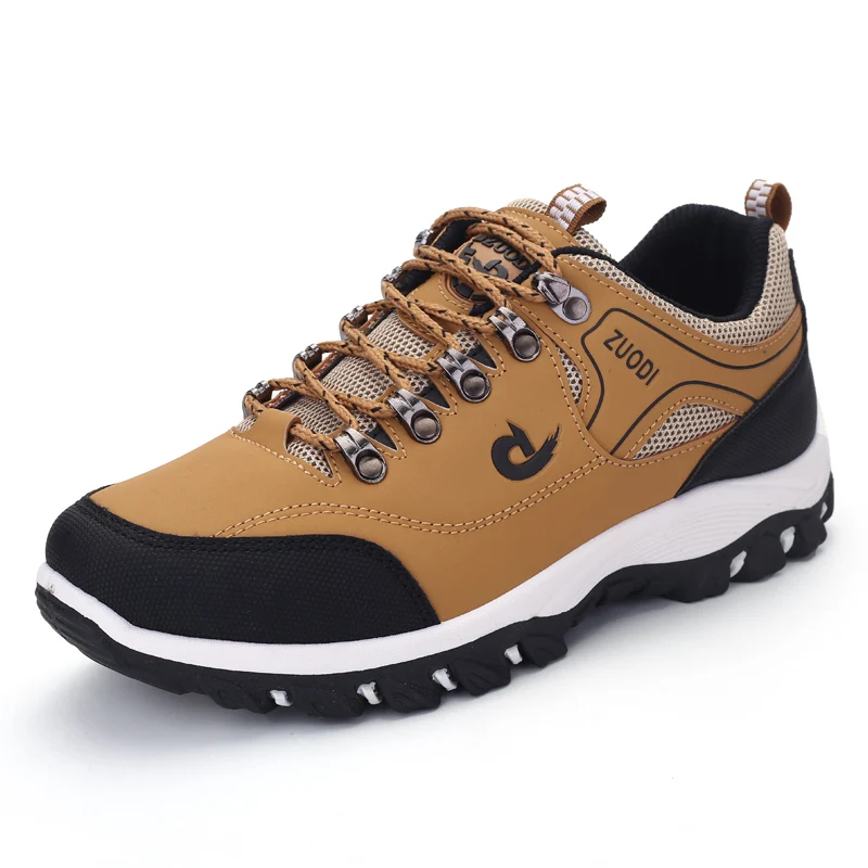 Autumn And Winter Models, Men's Waterproof Hiking Shoes, Outdoor PU Leather Sports Shoes, Wear-Resistant, Walking, Tactical