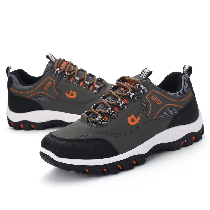 Autumn And Winter Models, Men's Waterproof Hiking Shoes, Outdoor PU Leather Sports Shoes, Wear-Resistant, Walking, Tactical