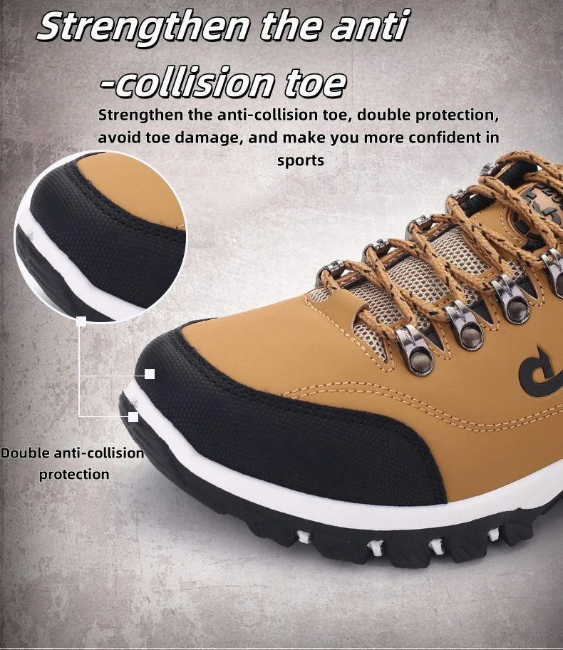 Autumn And Winter Models, Men's Waterproof Hiking Shoes, Outdoor PU Leather Sports Shoes, Wear-Resistant, Walking, Tactical