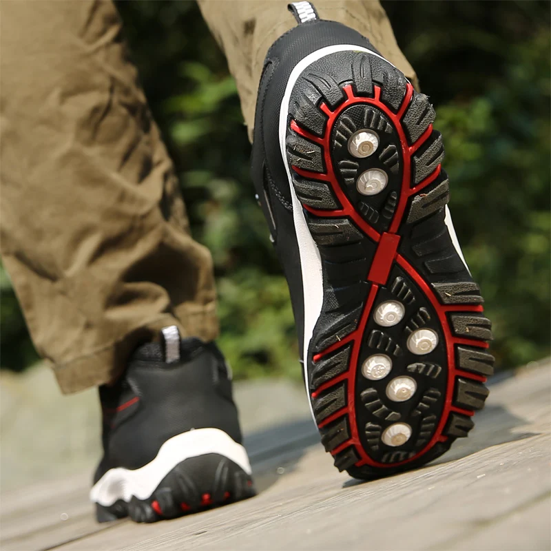 Autumn And Winter Models, Men's Waterproof Hiking Shoes, Outdoor PU Leather Sports Shoes, Wear-Resistant, Walking, Tactical
