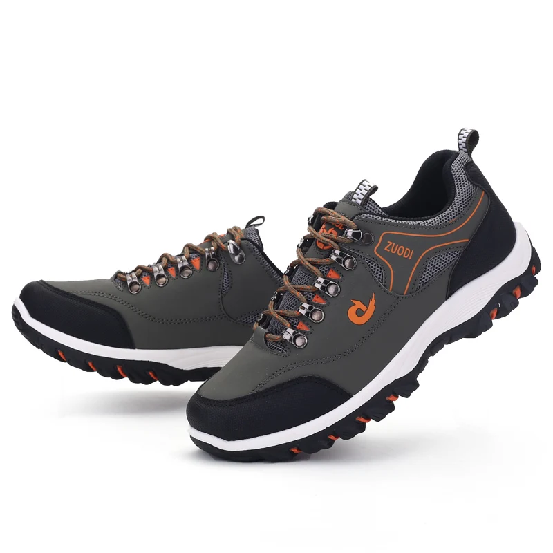 Autumn And Winter Models, Men's Waterproof Hiking Shoes, Outdoor PU Leather Sports Shoes, Wear-Resistant, Walking, Tactical